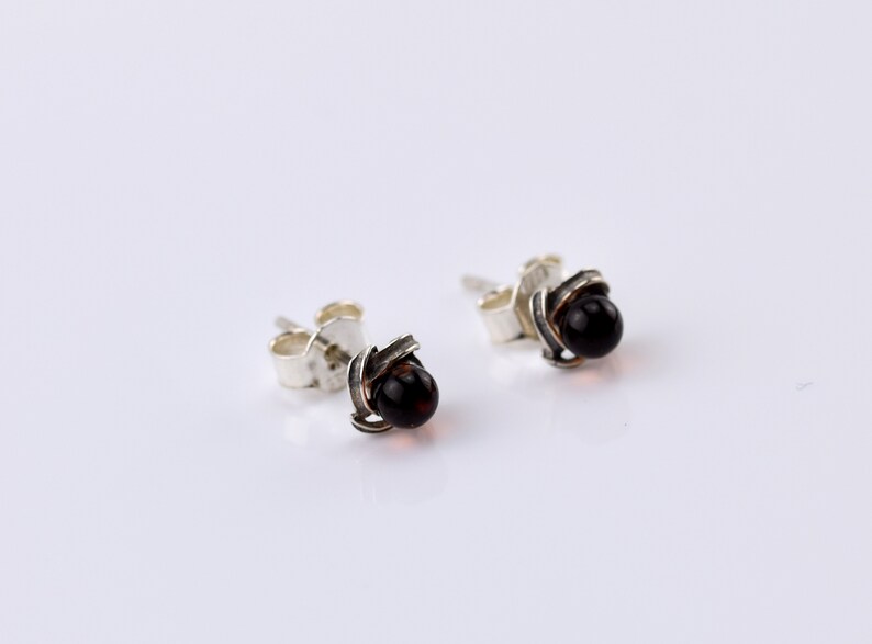 modern gemstone gift Oval geometric gemstone earrings dangle sterling silver Baltic amber jewelry statement crystal jewelry