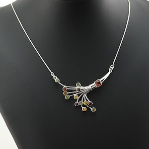 Sterling silver necklace, 925 sterling silver bunch of flowers necklace, chain with flower pendant, flower pendant necklace, adjustable