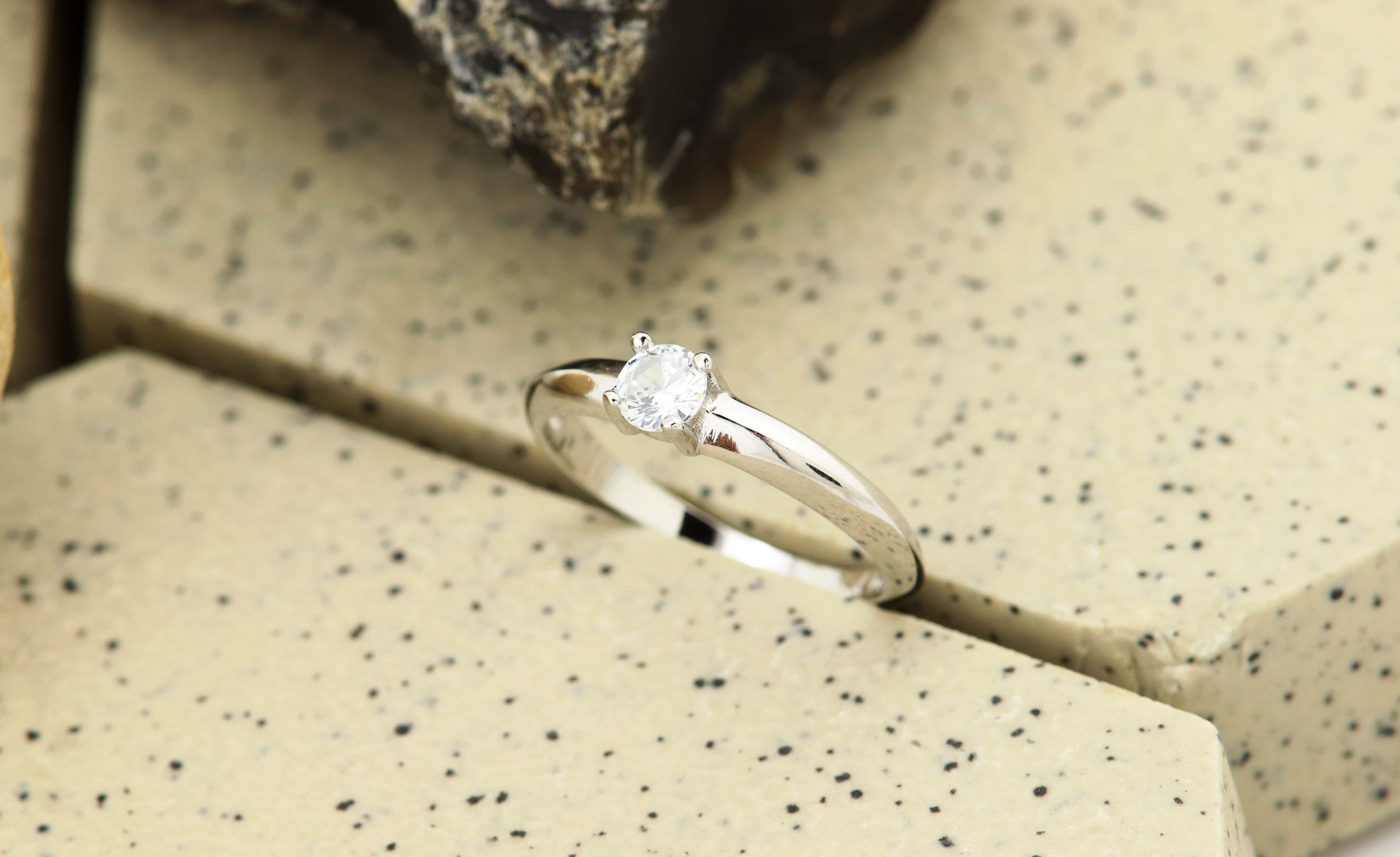 Silver Zircon Rings Etsy UK