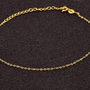 Sterling silver gold plated chain anklet, anklet bracelet