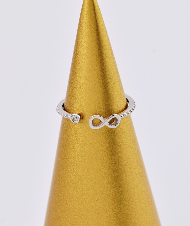 stacking ring stacking ring Infinity subtle ring with white zircon ring size 6 band ring ring size M 925 Silver silver ring