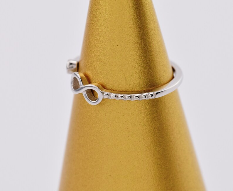 stacking ring stacking ring Infinity subtle ring with white zircon ring size 6 band ring ring size M 925 Silver silver ring