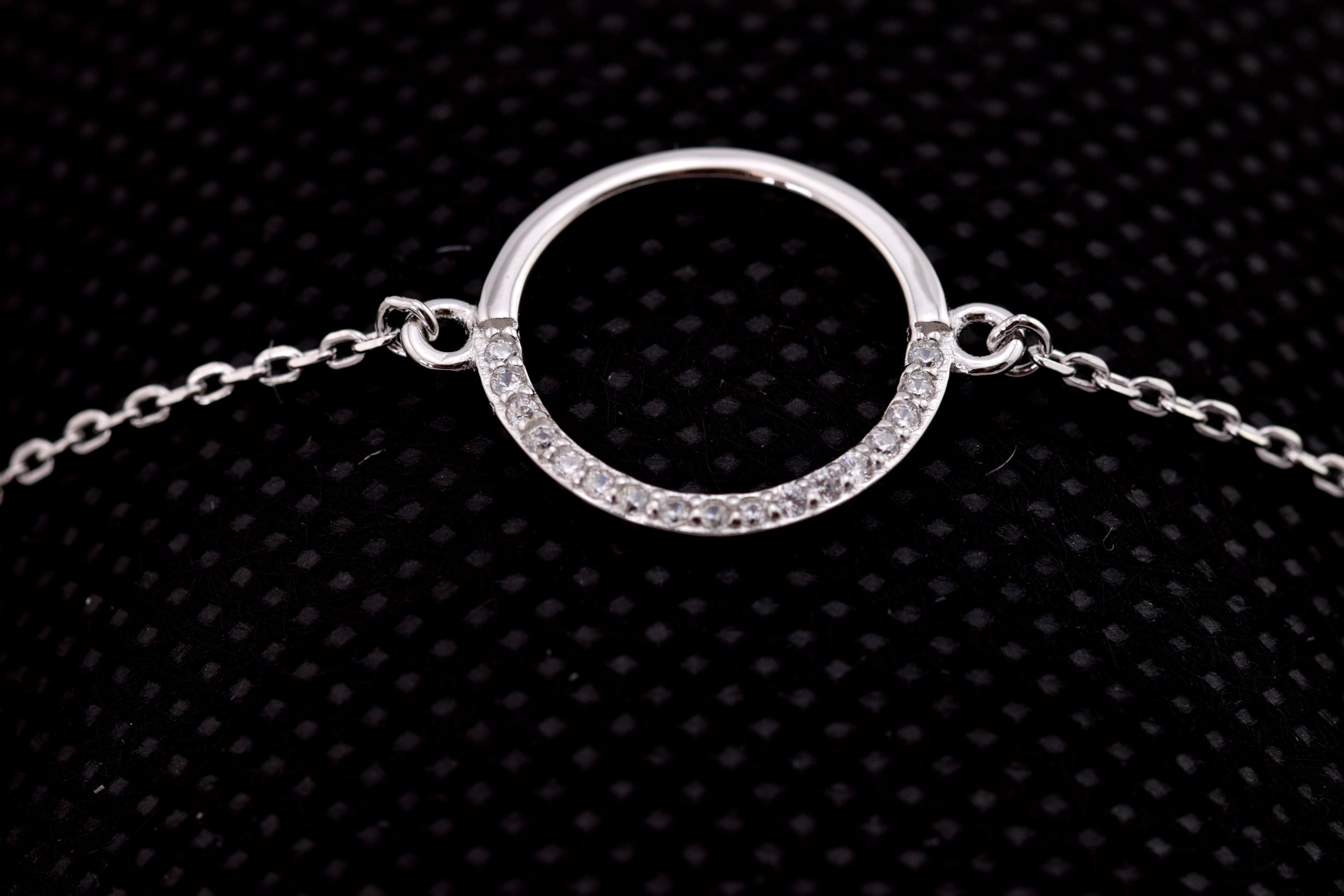 Sterling Silver Bracelet Chain Bracelet Zircon Bracelet - Etsy UK