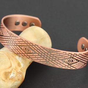 Magnetic Bracelet, Copper Energy Magnet, Arthritis Bracelet, Pure Copper Bangle
