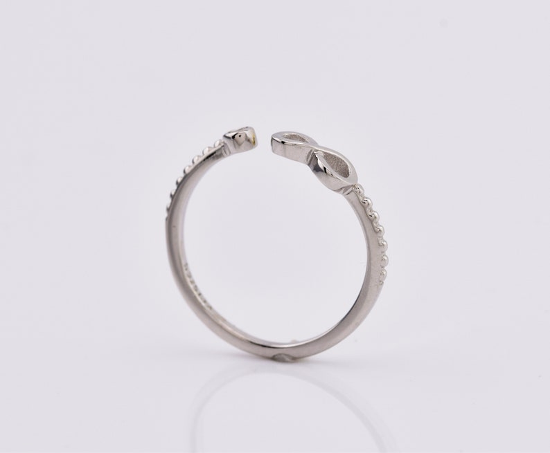 stacking ring stacking ring Infinity subtle ring with white zircon ring size 6 band ring ring size M 925 Silver silver ring