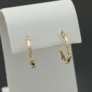 Sterling silver gold plated natural zircon hoop earrings, hoop earrings, half hoop earrings with natural zircon, circle stud earrings