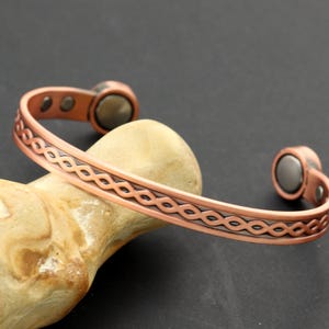 Magnetic Bracelet, Copper Energy Magnet, Arthritis Bracelet, Pure Copper Bangle