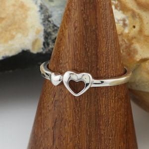 Sterling Silver (925) heart ring, stacking ring, modern ring, simple ring, modern ring, silver heart ring, love ring, solid silver heart rin