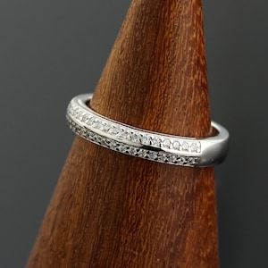 Silver (925) ring - with white zircon, band ring, white zircon ring, zircon wedding ring, gemstone ring, white gemstone ring, women ring