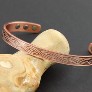 Magnetic Bracelet, Copper Energy Magnet, Arthritis Bracelet, Pure Copper Bangle