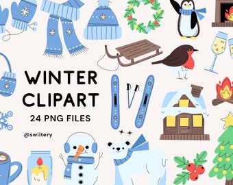 Winter Clipart PNG | Decoration Graphics For Cozy Winter Season | Digital Instant Download