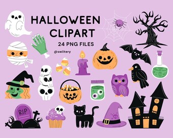 Halloween Clipart PNG | Holiday Decoration Graphics For Happy Halloween Day | Scary, Ghost, Witch, Horror | Digital Instant Download