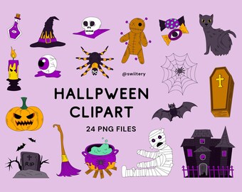 Halloween Clipart PNG | Holiday Decoration Graphics For Happy Halloween Day | Scary, Ghost, Witch, Horror | Digital Instant Download