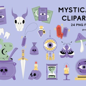 Mystical Clipart PNG / Gráficos esotéricos para horóscopo / pronóstico / descarga instantánea digital