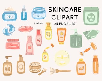 Skincare Clipart Set PNG, Beauty Cosmetic Illustration | Digital Instant Download