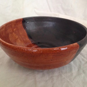 Small Bowl in Black and Burnt Orange