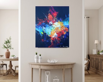 Abstrakte Malerei Gemälde abstrakt 100 x 80  "Space Color II" handgemalt Bild für Wohnzimmer