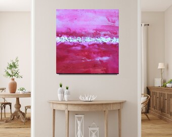 Strukturbild Gemälde handgemalt edel Unikat " Rosé Dreams" 50 x 50 x 2 cm, Leinwand auf Keilrahmen, fertig zum Hängen