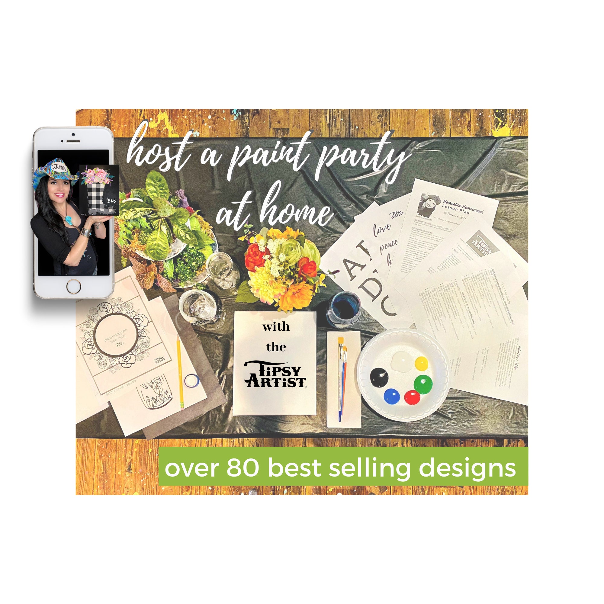 Host a Tipsy Artist Paint Party Kit Paint and Sip Online Etsy