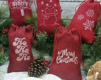 red burlap christmas gift bags merry christmas ho ho ho snowflakes snowman wish you a merry christmas burlap bags - Christmas Burlap red burlap christmas gift bags merry christmas ho ho ho snowflakes snowman wish you a merry christmas burlap bags - Christmas Burlap