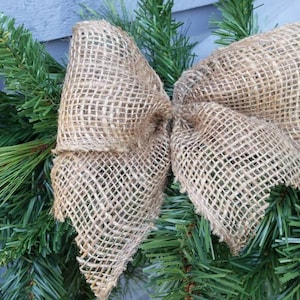 Natural Burlap Bows, Set of 8, Christmas Bows, Christmas Tree Bows ...