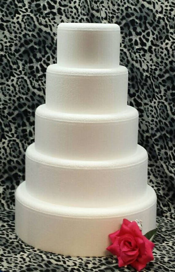 5pc set ROUND CAKE DUMMY 4 Thick 68101214 EPS Foam Wedding styro-foam  Fake