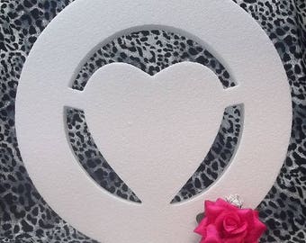 18" Wreath with Heart, EPS Styrofoam Wreath, Sympathy, Floral, Craft, Cemetery, Decoration