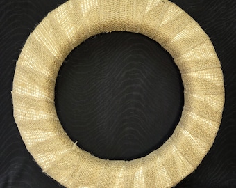 Burlap Wrapped Styrofoam EPS Polystyrene Wreath Ring with Rounded Edges Sizes 14", 16", or 18" X 2"