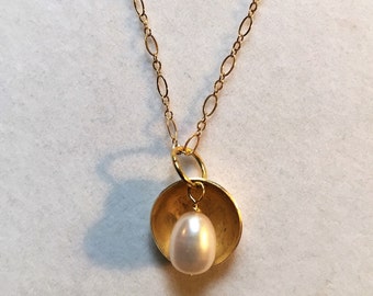 Handmade Gold Filled Freshwater Pearl Necklace - Minimalist Jewelry