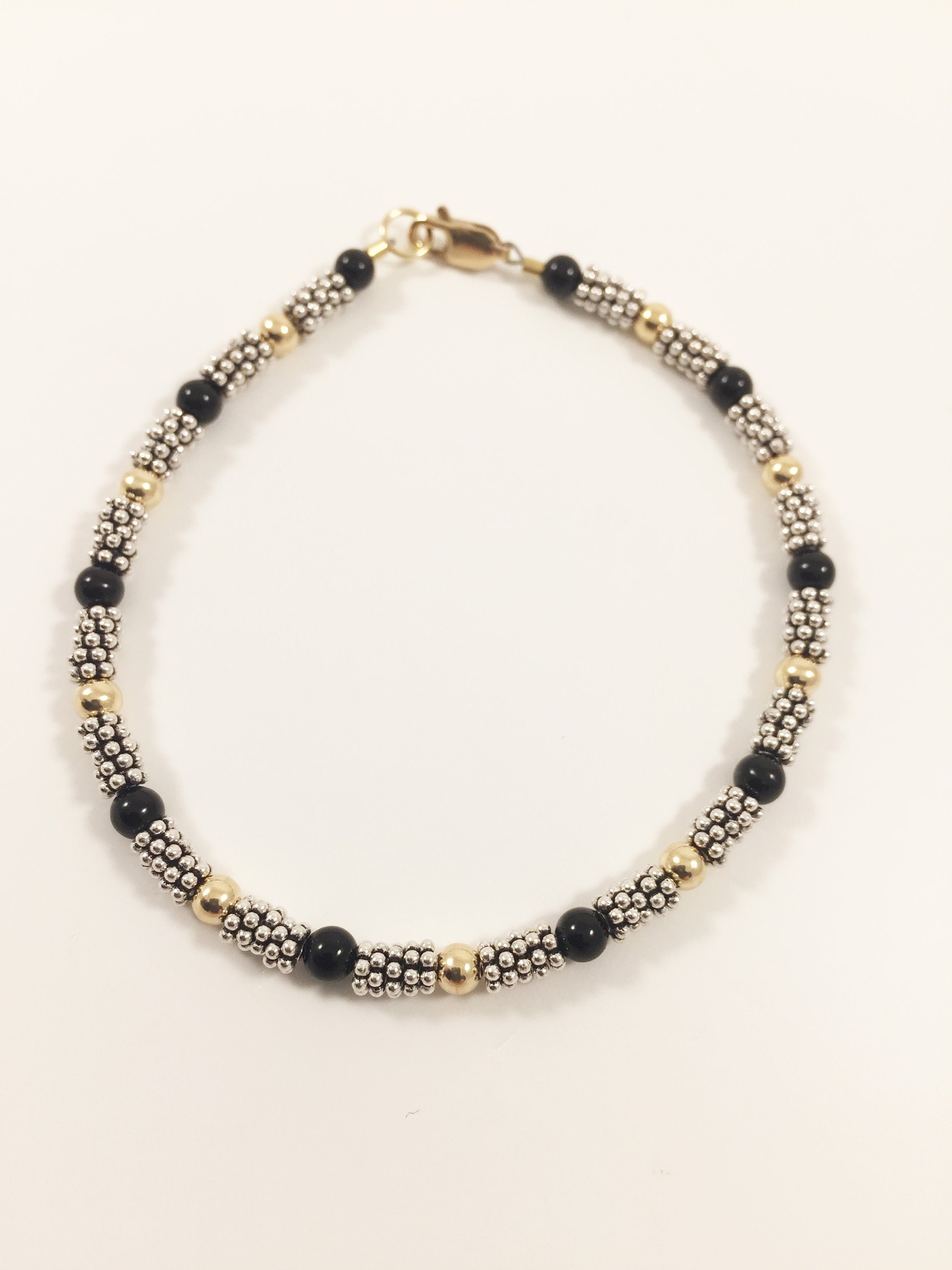 Black & Gold Seed Bead Bracelet – Wylie Grace Jewelry