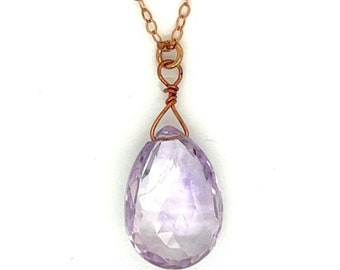 Pink Amethyst Rose Gold Delicate Chain