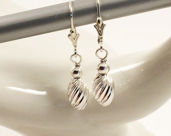 Sterling Silver Dangle Twist Earring - Sterling Silver- Lever Backs  - Classic Simplistic  - Light Weight - Secure Closure - Comfortable