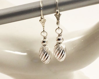 Sterling Silver Twist Dangle Earrings, Lightweight Lever Backs