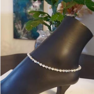 Kristall Gold Fußkettchen, langlebig Fußkettchen, 14 Karat Gold gefüllt, Swarovski Fußkettchen, Gold Strand Fußkettchen, Flitterwochen Geschenk, Fußkettchen