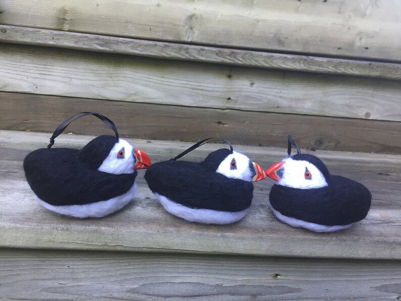 Felted Atlantic Puffin Tree Ornament Ocean Bird Souvenir