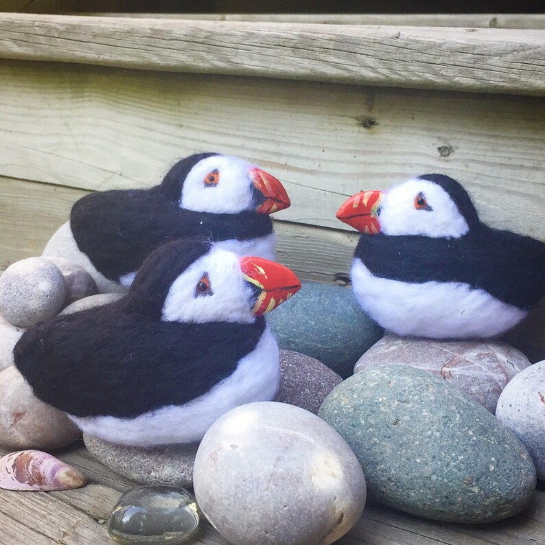 Felted Atlantic Puffin Tree Ornament Ocean Bird Souvenir