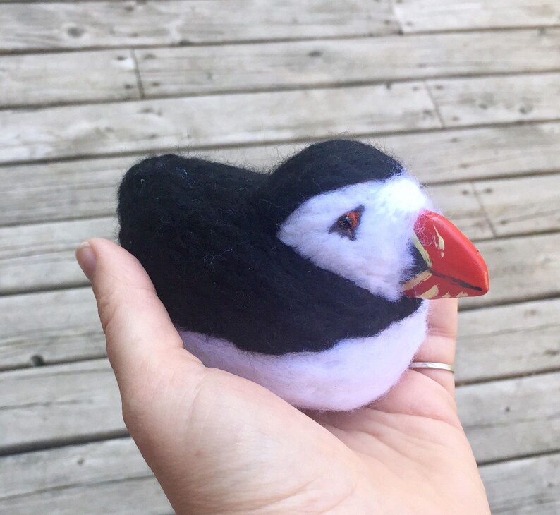 Felted Atlantic Puffin Tree Ornament Ocean Bird Souvenir