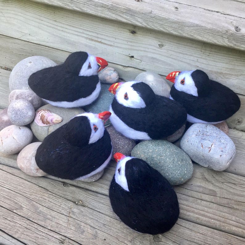 Felted Atlantic Puffin Tree Ornament Ocean Bird Souvenir