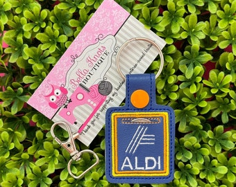 Aldi Quarter Holder Keychain, Coin Keeper, Holds quarter for shopping cart, New Smaller Version, Choose Clasp or Keyring