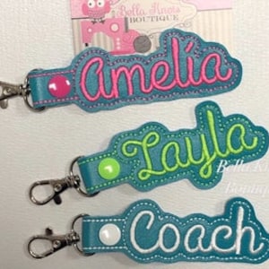 Name bag tags, Name Zipper Charms, Name Zipper Pulls, Name Keychain, Personalized Luggage Tag, Personalized Name Tag, Backpack Label, Script