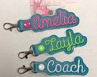 Name bag tags, Name Zipper Charms, Name Zipper Pulls, Name Keychain, Personalized Luggage Tag, Personalized Name Tag, Backpack Label, Script