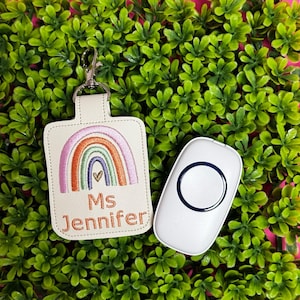 Teacher Wireless Doorbell Remote Holder, Holder for Classroom Doorbell, for Lanyard, Personalized, (remote not included)