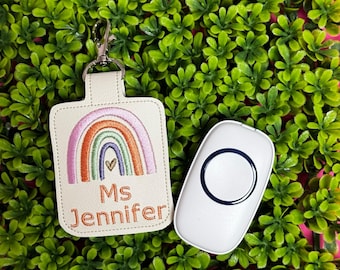 Teacher Wireless Doorbell Remote Holder, Holder for Classroom Doorbell, for Lanyard, Personalized, (remote not included)