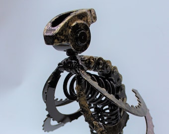 Steam Punk Bird Sculpture from Pre-used engine parts