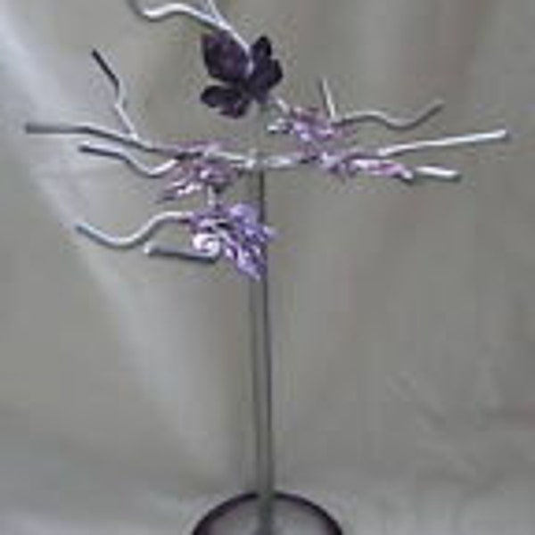 Hand made Silver coloured Sturdy Jewellery Necklace Tree display stand