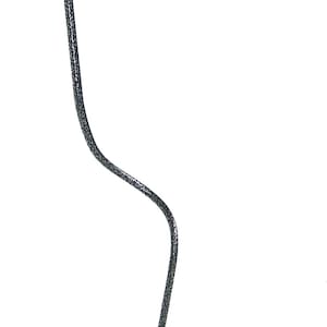 May include: A black metal masquerade mask on a stand. The mask has a decorative design with swirls and a glitter finish.
