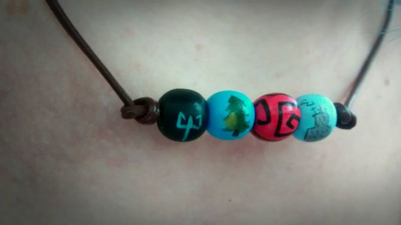 Percy's camp Half-blood necklaces, 4 beads, Percy Jackson and the Olympians image 3