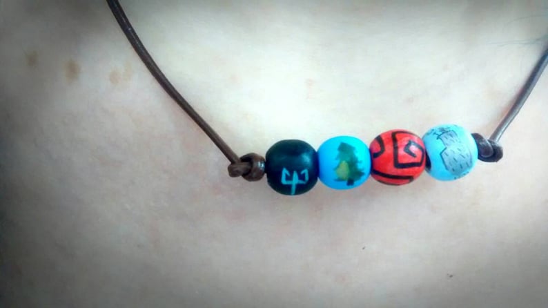 Percy's camp Half-blood necklaces, 4 beads, Percy Jackson and the Olympians image 2