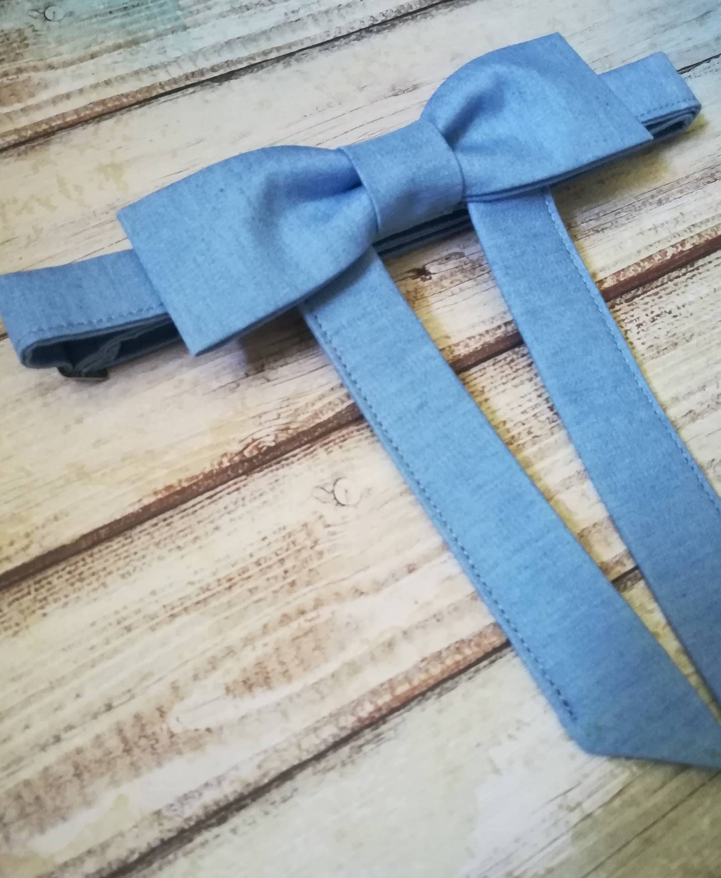Cowboy String Bowtie. Maverick Bow Tie. Denim Western Style. Slimline