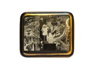 Hollóháza Porcelain Jewelry Box with Surrealist Woman Art by Endre Szász